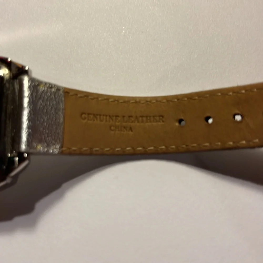 Victoria Wieck Watch Women Silver Tone Pave Bezel Leather Band Watch